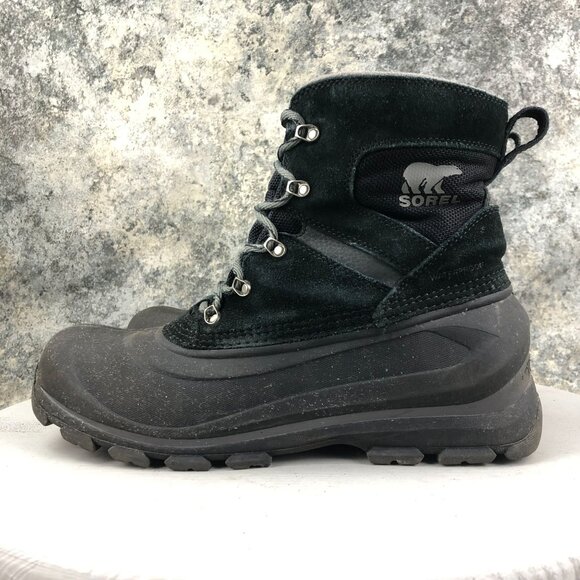 Sorel Men\'s Size 9 Buxton Black Suede Fleece Waterproof Lace-Up Winter Boots main image 10